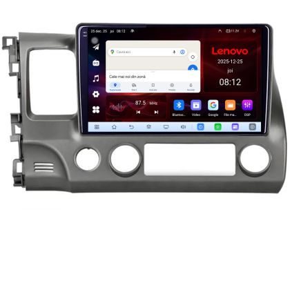 Navigatie Honda Civic Sedan Lenovo Kit-044 8 Core 2.2 Ghz 8+128 Qled Incell 1K Android 360 Carplay DSP AHD 1080P ADAS 4G Wifi 5Ghz Bluetooth PRO
