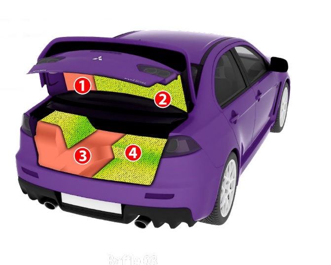 Diagramă fonoabsorbant pe laterale portbagaj