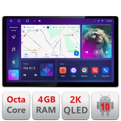 Dedikált navigáció Edonav Peugeot Bipper, Citroen Nemo, Fiat Qubo 2008-2017, 2K QLED 13"-os képernyő, Octacore, 4 GB RAM, 32 GB HDD, 4G, 360°, DSP, Carplay, Bluetooth EDT-E413 V1