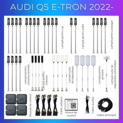 Lumini ambientale dedicate Audi Q5 E-Tron set complet control telefon sau sistem original