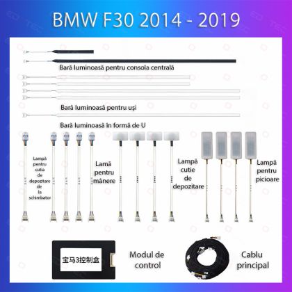 Hangulatvilágítás BMW 3-as sorozat (F30) 2014-2019 dedikált komplett telefonvezérlő készlet vagy eredeti rendszer
