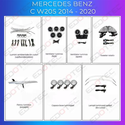 Lumini ambientale Mercedes  set complet control telefon sau sistem original