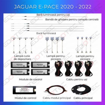Jaguar E-PACE 2020-2022 hangulatvilágítás komplett telefonvezérlő szett vagy gyári rendszer