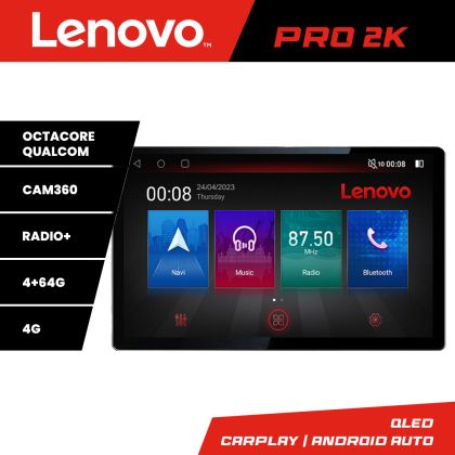 Navigatie Peugeot 208 2008 K-PSA Lenovo PRO 4+64 13 inch 2K android 4G DSP gps internet  8Core