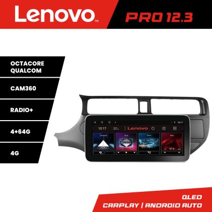 Navigáció Kia Rio 2012- K-204 Lenovo PRO 4+64 12,3 hüvelykes qled android 4G DSP gps internet 8Core v1