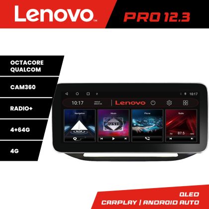 Navigáció Fiat Doblo 2015-2018 K-DOBLO15 Lenovo PRO 4+64 12,3 hüvelykes qled android 4G DSP gps internet
