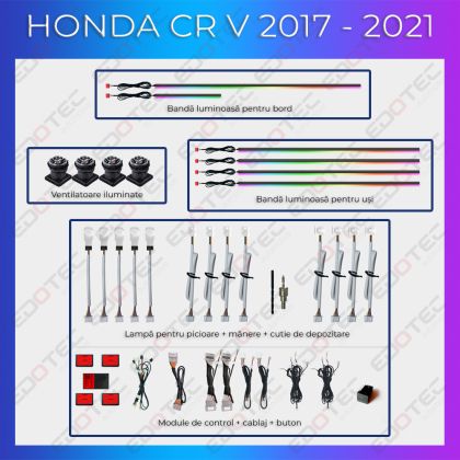 Honda XRV 2015-2022 hangulatvilágítás komplett telefonvezérlő szett vagy gyári rendszer