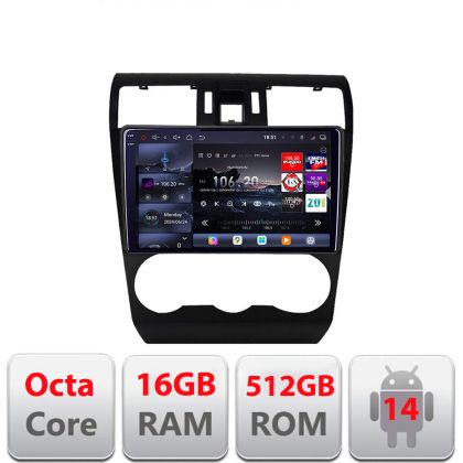 Navigáció Subaru Subaru Forester Impreza XV 2011-2016 Edotec Kit-062 8 magos QLED 2K 12+256GB 360 Android Waze USB Internet Navigáció Youtube Rádió