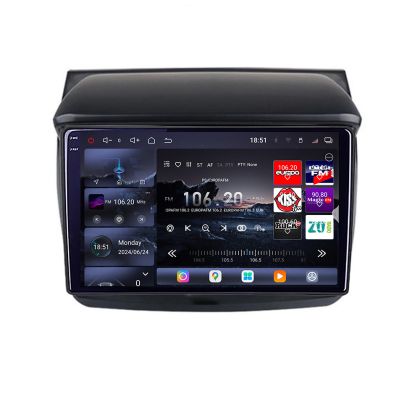 Navigatie Mitsubishi L200 2006-2014 Edotec Kit-094 8 core QLED 2K 16+512GB 360 Android Waze USB Navigatie Internet Youtube Radio