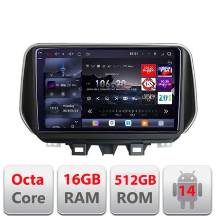 Navigatie Hyundai Tucson 2015-2020  Edotec Kit-1135 8 core QLED 2K 16+512GB 360 Android Waze USB Navigatie Internet Youtube Radio