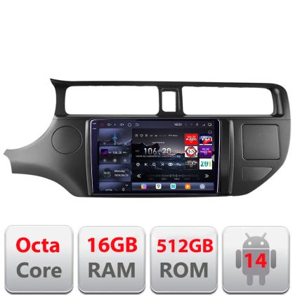 Navigáció Kia Rio 2011-2013 Edotec Kit-204 8 magos QLED 2K 12+256GB 360 Android Waze USB Internet Navigáció Youtube Rádió v1