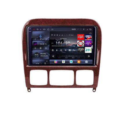 Navigáció Mercedes S osztály 1998-2005 Edotec Kit-220 8 magos QLED 2K 12+256GB 360 Android Waze USB internet navigáció Youtube rádió