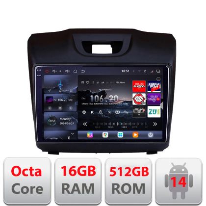 Isuzu D-Max 2015+ navigáció Edotec Kit-2234 8 magos QLED 2K 12+256GB 360 Android Waze USB internet navigáció Youtube rádió