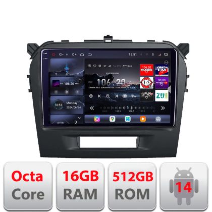 Navigáció Suzuki Grand Vitara 2016- Edotec Kit-2265 Android 12+256GB internet rádió GPS Bluetooth USB