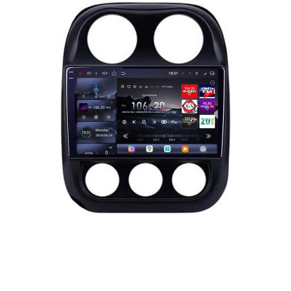 Navigáció Jeep Compass 2010-2016 Edotec Kit-2500 8 magos QLED 2K 12+256GB 360 Android Waze USB internet navigáció Youtube rádió