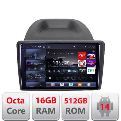 Navigatie Ford Fiesta 2012-2018 Edotec Kit-256 8 core QLED 2K 16+512GB 360 Android Waze USB Navigatie Internet Youtube Radio