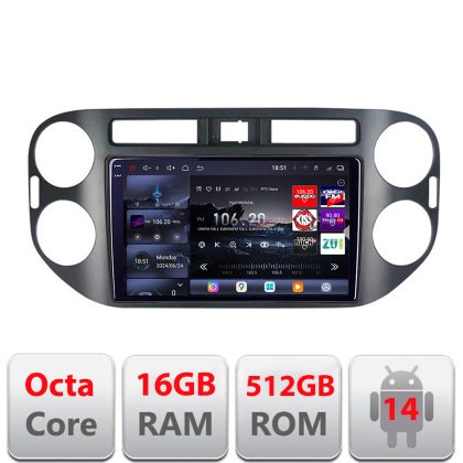 Navigáció VW TIGUAN és Golf plus 2007-2011 8 magos QLED 2K 12+256GB 360 Android Waze USB Internet Navigáció Youtube Rádió Edotec