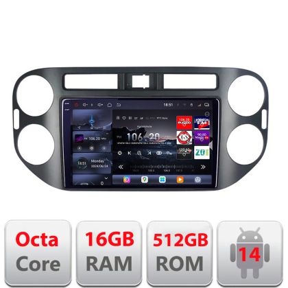Navigáció VW Tiguan és Golf Plus 2012-2016 Android rádió gps internet 8 magos QLED 2K 12+256GB 360 Edotec