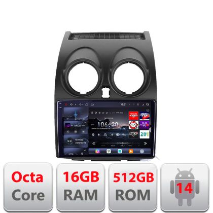 Nissan Qashqai 2007-2013 Edotec Kit-499 navigáció 8 magos QLED 2K 12+256GB 360 Android Waze USB internet navigáció Youtube rádió