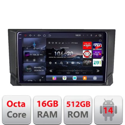 Navigáció Seat Arona 2017+ Android rádió gps internet 8 magos QLED 2K 12+256GB 360 Edotec