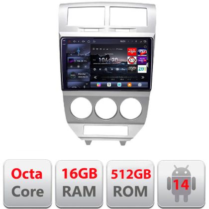 Navigatie Dodge Caliber 2006-2010 Edotec Kit-caliber-06 8 core QLED 2K 16+512GB 360 Android Waze USB Navigatie Internet Youtube Radio