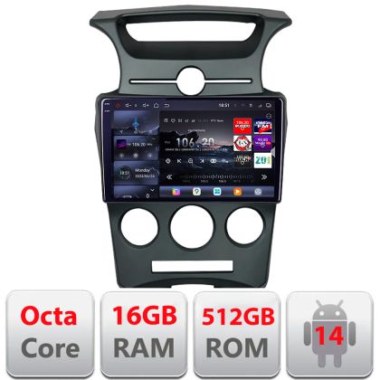 Navigáció Kia Carens 2006-2012 automata klíma Android rádió gps internet 8 magos QLED 2K 12+256GB 360 Edotec