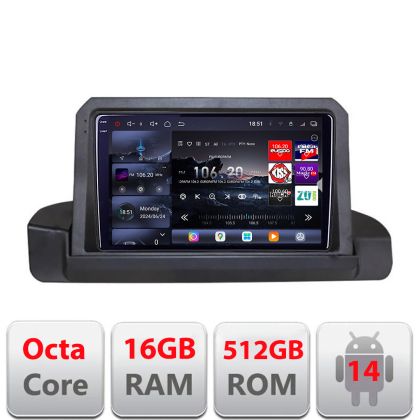 Navigatie BMW Seria 3 E90 fara ecran de fabrica 2005-2012 8 core QLED 2K 16+512GB 360 Android Waze USB Navigatie Internet Youtube Radio Edotec