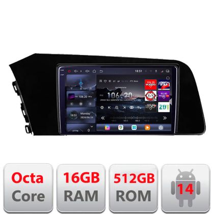 Navigáció Hyundai Elantra 2021- Edotec Kit-elantra2021 8 magos QLED 2K 12+256GB 360 Android Waze USB Internet Navigáció Youtube Rádió