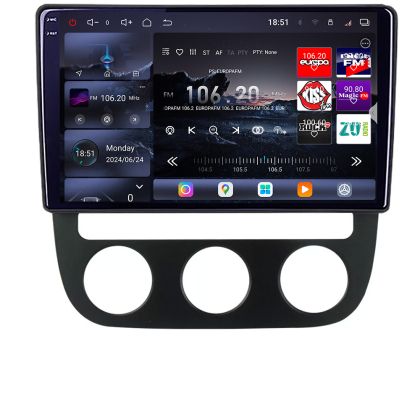 Navigáció VW Golf 5 2004-2010 automata klíma Android rádió gps internet 8 magos QLED 2K 12+256GB 360 Edotec