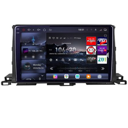 Navigáció Toyota Highlander 2013-2018 Android rádió gps internet 8 magos QLED 2K 12+256GB 360 Edotec