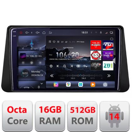 Navigatie Nissan Micra intre anii 2014-2019 Android radio gps internet 8 core QLED 2K 16+512GB 360 Edotec