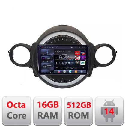 Navigáció Mini 2007-2011 8 magos QLED 2K 12+256GB 360 Android Waze USB Internet Navigáció Youtube Rádió Edotec