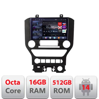 Navigatie Ford Mustang 2015-2020 Edotec Kit-MUSTANG-NAVI8 core QLED 2K 16+512GB 360 Android Waze USB Navigatie Internet Youtube Radio