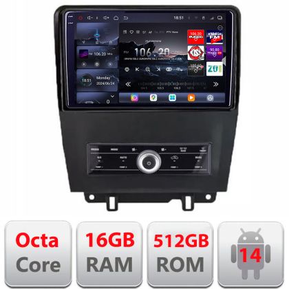 Navigáció Ford Mustang 2009-2014 között Android rádió gps internet 8 magos QLED 2K 12+256GB 360 Edotec