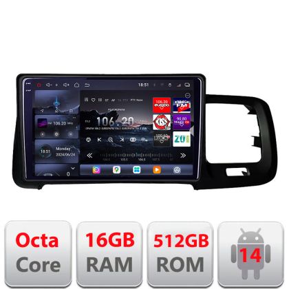 Volvo S60 2014-2018 navigáció Sensus Connect rendszerrel Edotec Kit-s60-14 8 magos QLED 2K 12+256GB 360 Android Waze USB internet navigáció Youtube R