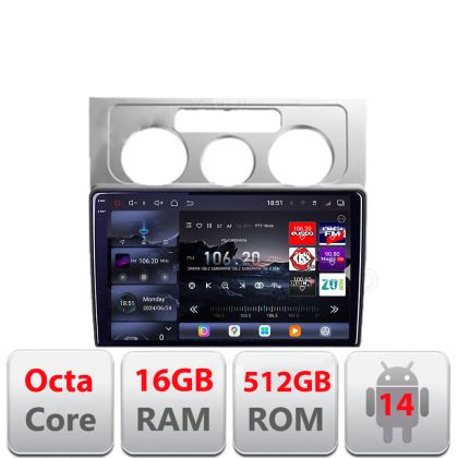 VW Touran 2003-2010 navigáció Edotec készlet-TOURAN1 8 magos QLED 2K 12+256GB 360 Android Waze USB internet navigáció Youtube rádió