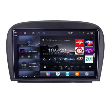 Navigáció Mercedes SL W230 2004-2011 Edotec Kit-W230 8 magos QLED 2K 12+256GB 360 Android Waze USB Internet Navigáció Youtube Rádió