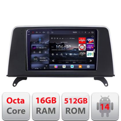 Navigáció BMW X5 X6 2009-2014 CIC 8 magos QLED 2K 12+256GB 360 Android Waze USB Internet Navigáció Youtube Rádió Edotec