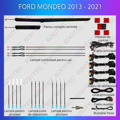 Lumini ambientale FORD Mondeo 2013 - 2021 set complet control telefon sau sistem original