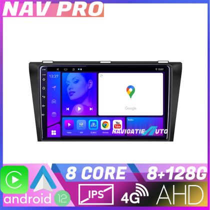 Navigáció Mazda 3 2004 2009 KIT 161 EDOTEC-LITE Android képernyő 720P Octa Core 8 128 Carplay