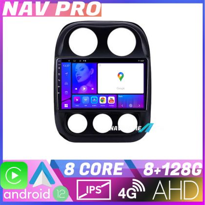 Navigáció Jeep Compass 2010 2016 KIT 2500 EDOTEC-LITE Android képernyő 720P Octa Core 8 128 Carplay
