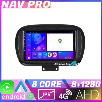 Navigáció Fiat 500 2014 KIT 539 EDOTEC-LITE Android képernyő 720P Octa Core 8 128 Carplay