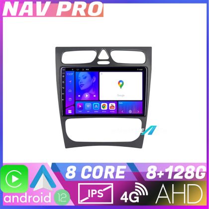 Navigáció Mercedes C W203 2000 2004 KIT clk EDOTEC-LITE Android képernyő 720P Octa Core 8 128 Carplay