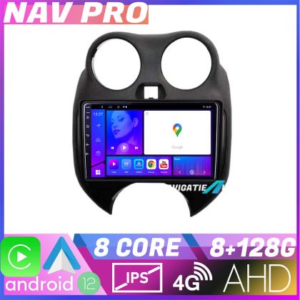 Nissan Micra 2010 2014 EDOTEC-LITE Android képernyő 720P Octa Core 8 128 Carplay navigáció