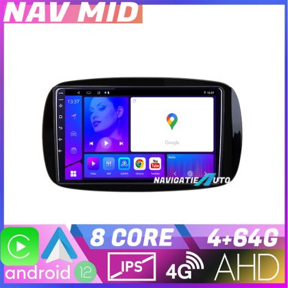 Navigáció Smart For Two 2015 KIT Smart15 EDOTEC-LITE Android képernyő 720P Octa Core 4 64 Carplay
