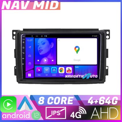 Navigáció Smart 2005 2010 KIT SMART05 EDOTEC-LITE Android képernyő 720P Octa Core 4 64 Carplay