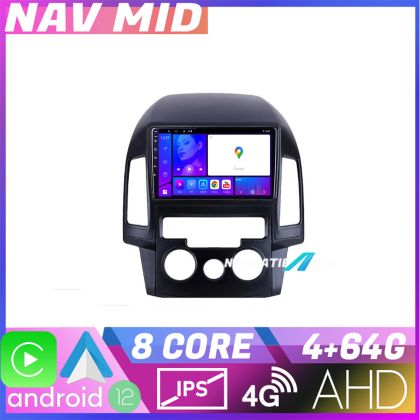 Navigáció Hyundai I30 2009 2012 manuális klíma KÉSZLET I30AC EDOTEC-LITE Android Képernyő 720P Octa Core 4 64 Carplay