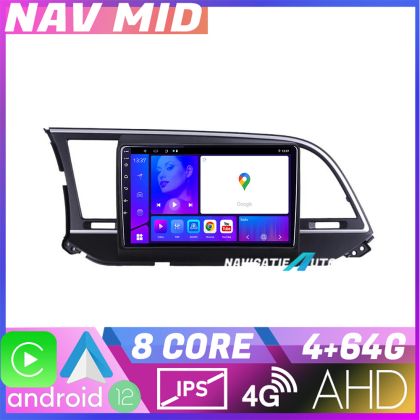Navigáció Hyundai Elantra 2015 2018 KIT 581 EDOTEC-LITE Android képernyő 720P Octa Core 4 64 Carplay
