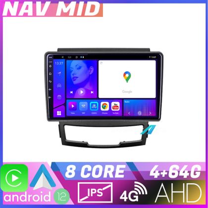 Navigatie Ssangyong Korando 2011 2013 KIT 159 EDOTEC-LITE Android Ecran 720P Octa Core 4 64 Carplay