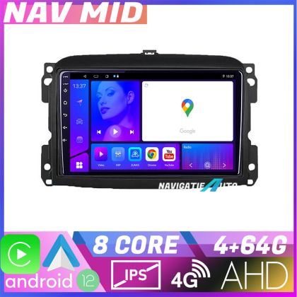Navigáció Fiat 500L 2012 2017 KIT 500L EDOTEC-LITE Android képernyő 720P Octa Core 4 64 Carplay